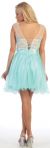 Floral Pattern Bodice Short Tulle Party Prom Dress back